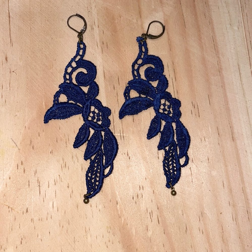 Lace statement earrings